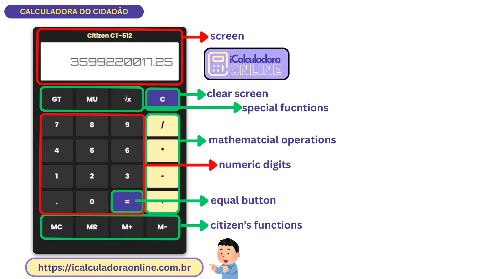 Interface da Calculadora do Cidadão com opções de simulação financeira