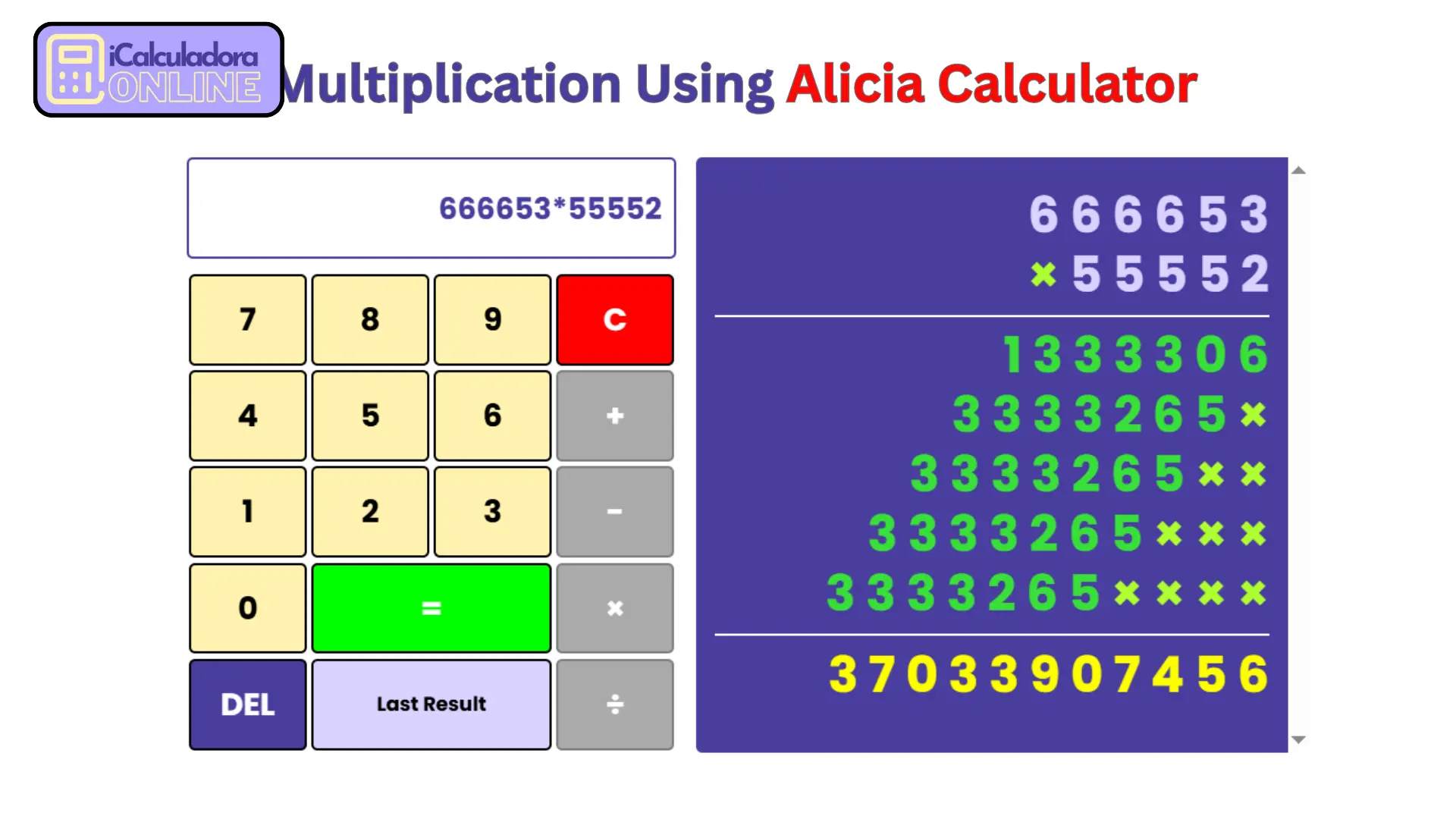 multiplication in calculadora alicia