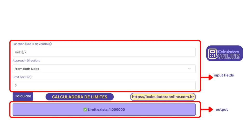 Cálculo de limite de função com gráfico